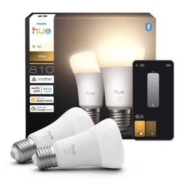 Sæt med 2 LED-dæmpbare pærer Philips Hue WHITE E27/7W/230V 2700K