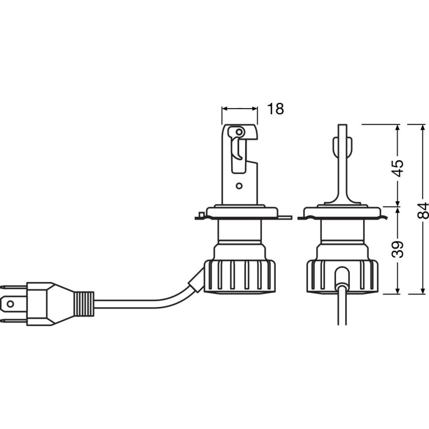 Sæt med 2 LED-forlygtepærer NIGHT BREAKER VINTAGE H4 P43T/20W/12V 3000K - Osram
