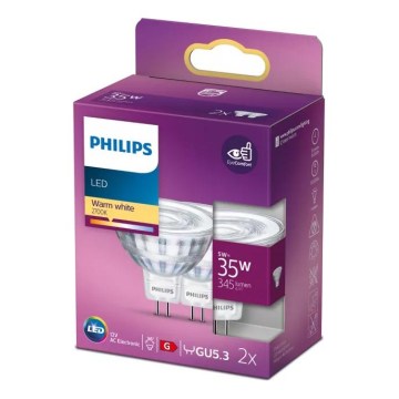 Sæt med 2 LED-pærer Philips GU5,3/MR16/5W/12V 2700K