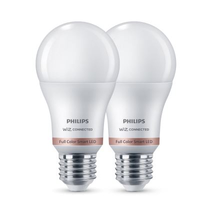 Sæt med 2 dæmpbare LED RGB-pærer Philips SMART A60 E27/8,5W/230V 2200-6500K + fjernbetjening