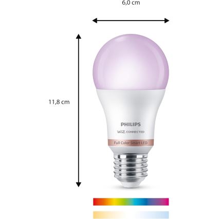 Sæt med 2 dæmpbare LED RGB-pærer Philips SMART A60 E27/8,5W/230V 2200-6500K + fjernbetjening
