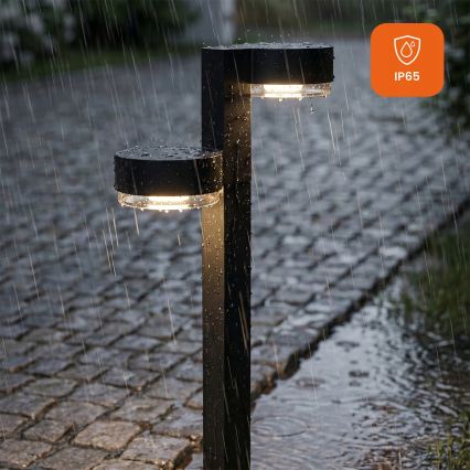 Sæt med 2 LED-solcellelamper 2xLED/1W/3,7V 1200 mAh 55 cm IP65 sort