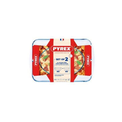 Sæt med 2 ovnfaste PYREX-fade, 3,7/2,2 l