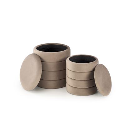 Sæt med 2 PAX-skamler Ø 33/40 cm, taupe