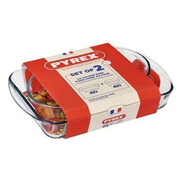 Sæt med 2 PYREX ovnfaste fade, 2,7/2,2 l