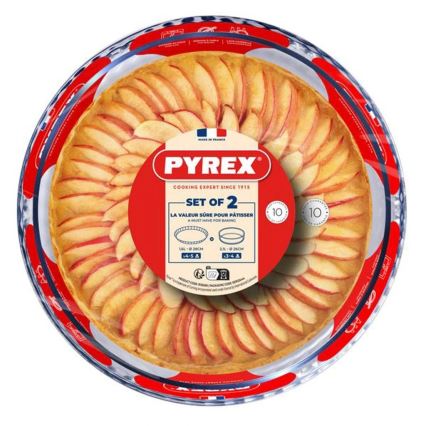Sæt med 2 Pyrex tærteforme Ø 26/28 cm