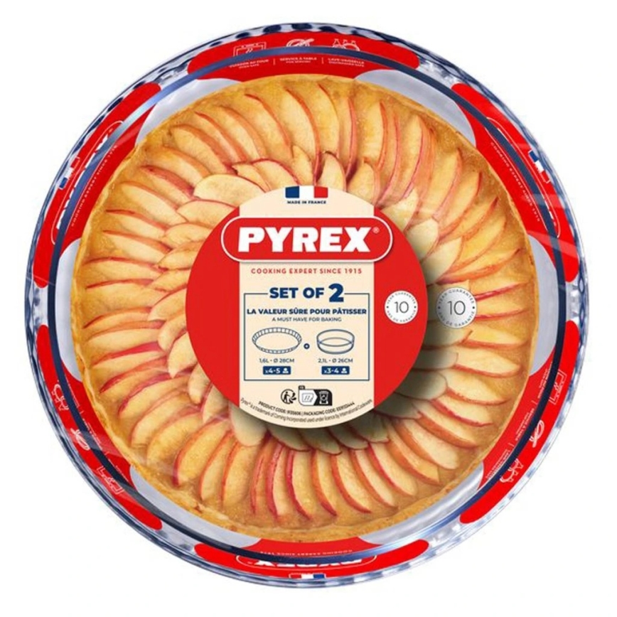 Sæt med 2 Pyrex tærteforme Ø 26/28 cm