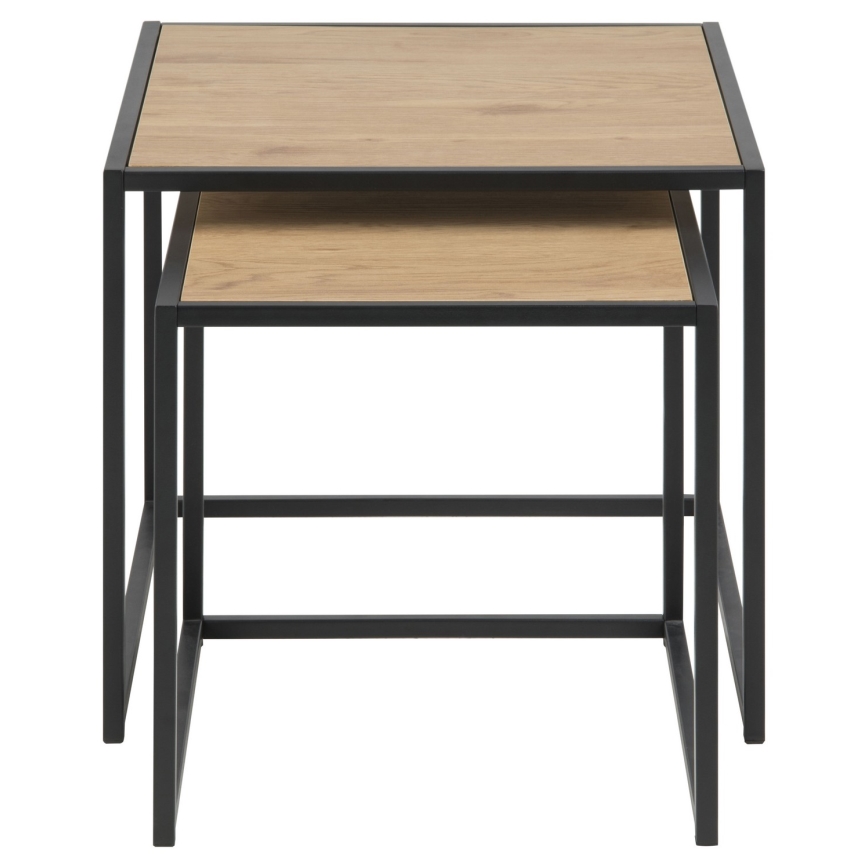 Sæt med 2 SARON-sofaborde, eg/sort