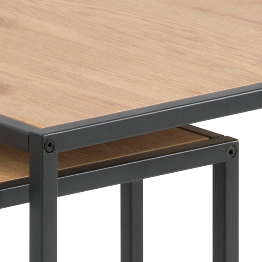 Sæt med 2 SARON-sofaborde, eg/sort