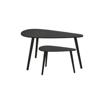 Sæt med 2 sofaborde SOLE 60/80x30/40 cm sort