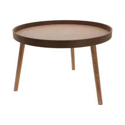 Sæt med 2 sofaborde VERDE, Ø 60/38 cm, valnød