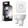 Sæt med 2 stk. LED-dæmpbare pærer Philips Hue WHITE AMBIANCE GU10/4,2W/230V 2200-6500K + Hue Bridge
