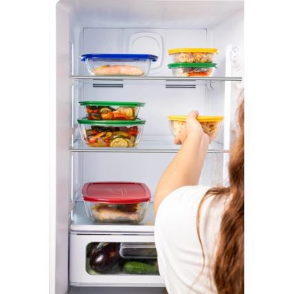 Sæt med 2 stk. PYREX glasbeholdere til opbevaring af mad, 1,2/2,5 l
