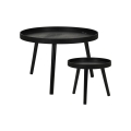 Sæt med 2 VERDE sofaborde Ø 60/38 cm, sort