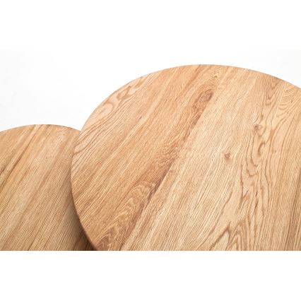 Sæt med 2 VEYLOR sofaborde i egetræ