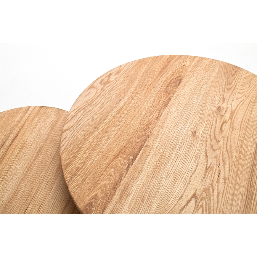 Sæt med 2 VEYLOR sofaborde i egetræ