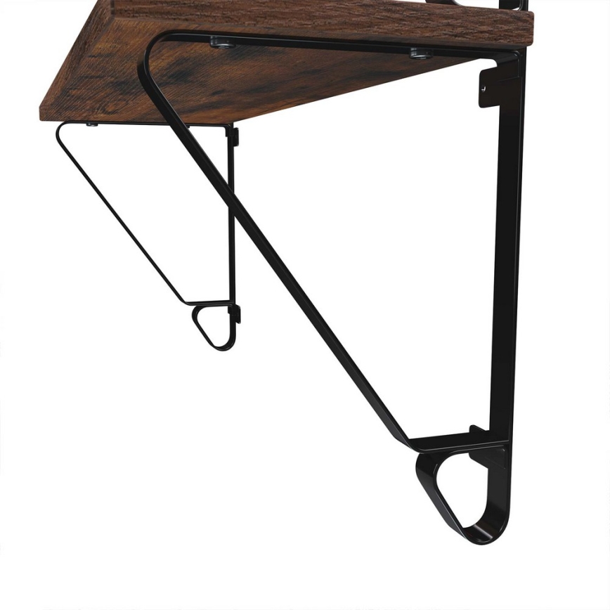 Sæt med 2 væghylder SHELFY, brun/sort