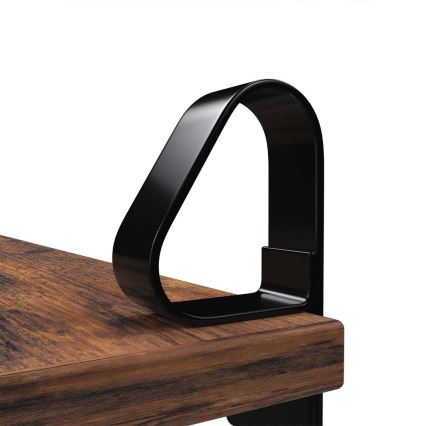 Sæt med 2 væghylder SHELFY, brun/sort