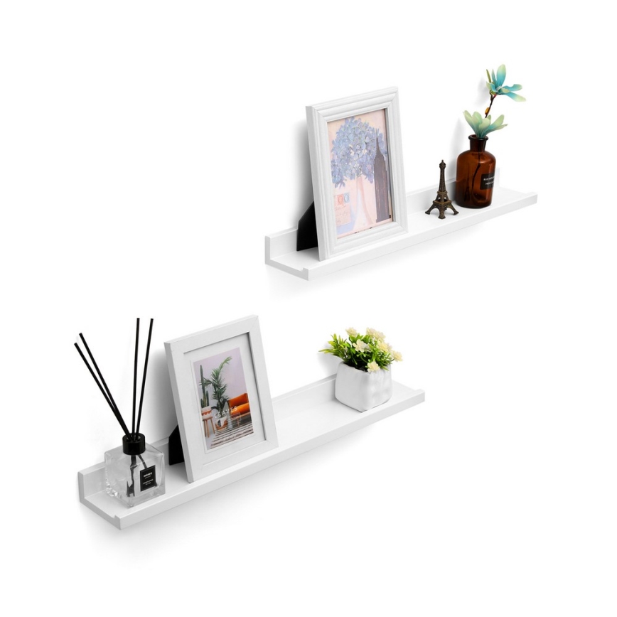 Sæt med 2 væghylder SHELFY, hvid