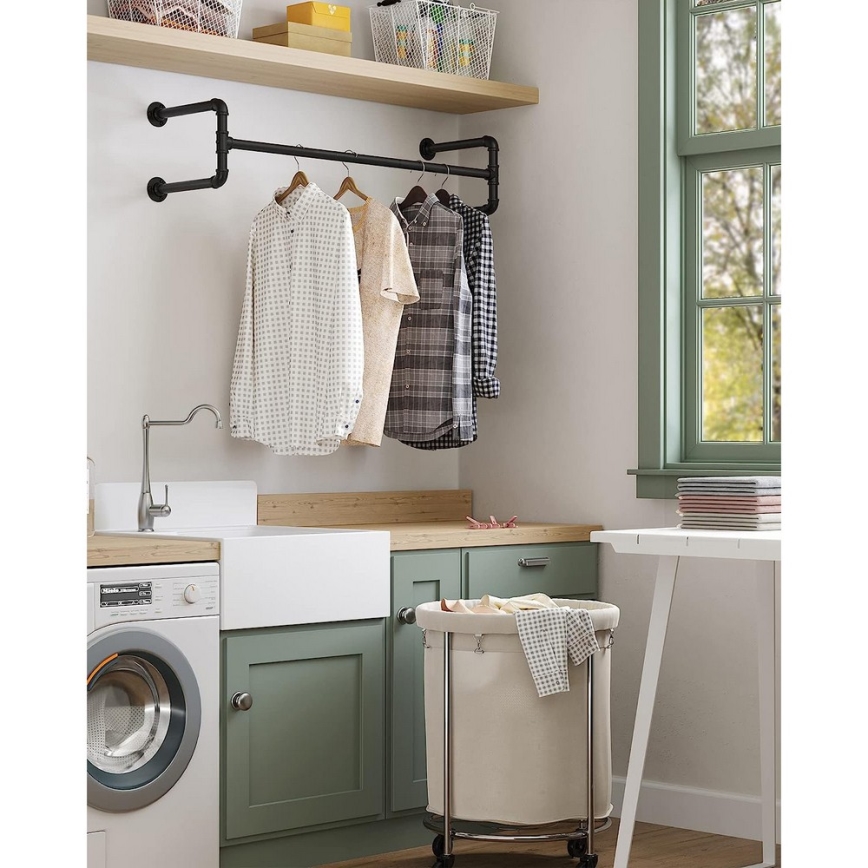 Sæt med 2 vægkroge til bøjler LINEA, sort