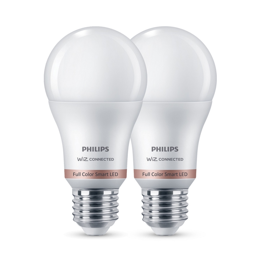 Sæt med 2 LED RGB dæmpbare pærer Philips SMART A60 E27/12,5W/230V 2200-6500K