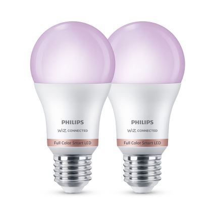 Sæt med 2 LED RGB dæmpbare pærer Philips SMART A60 E27/12,5W/230V 2200-6500K