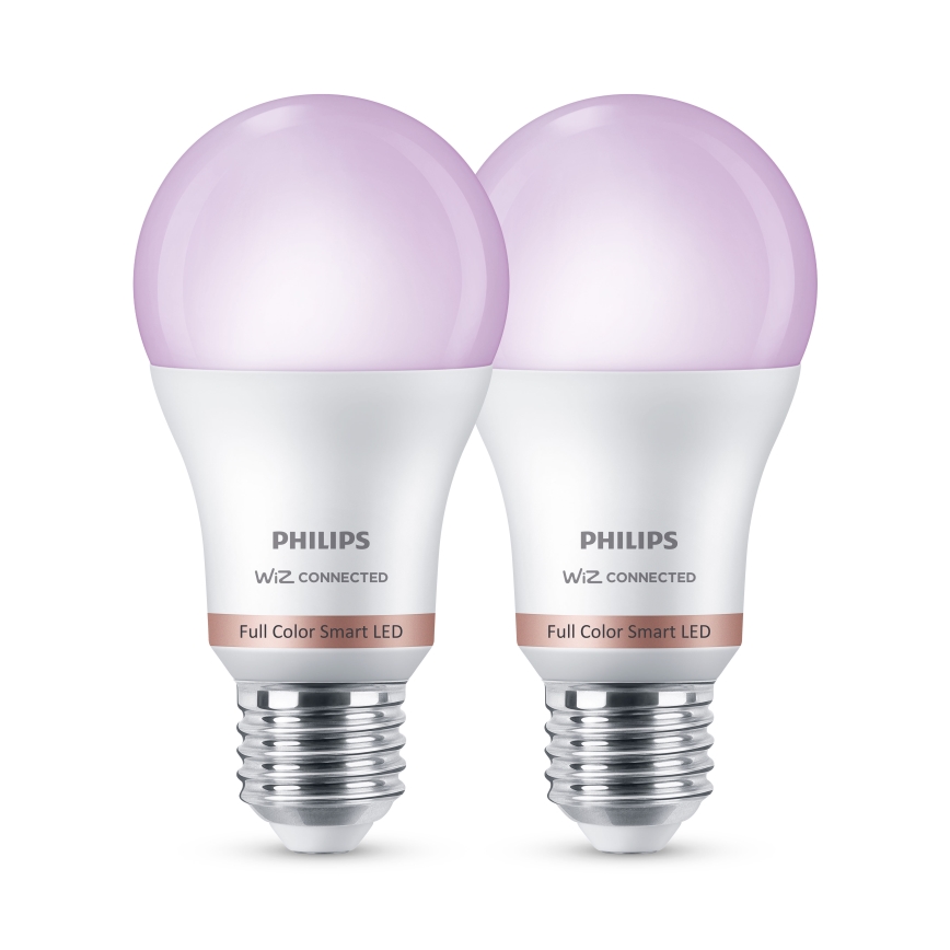 Sæt med 2 LED RGB dæmpbare pærer Philips SMART A60 E27/12,5W/230V 2200-6500K