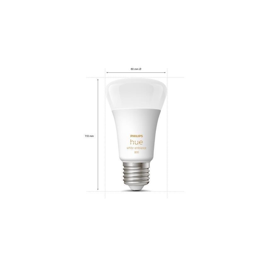 Sæt med 3x dæmpbare Philips Hue WHITE AMBIANCE A60 E27/6W/230V 2200-6500K