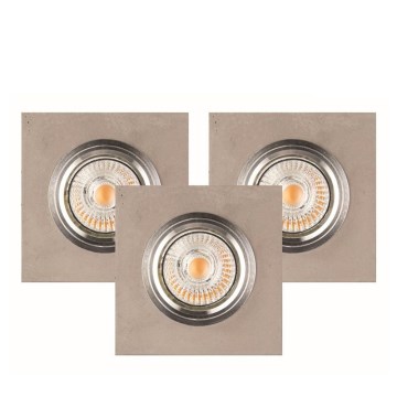 SÆT MED 3 LED Indbygningsspot VITAR 1xGU10/5W/230V CRI 90 beton