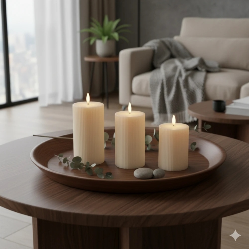 Sæt med 3 LED-lys BRILLO LED/3xAAA cremefarvet + fjernbetjening