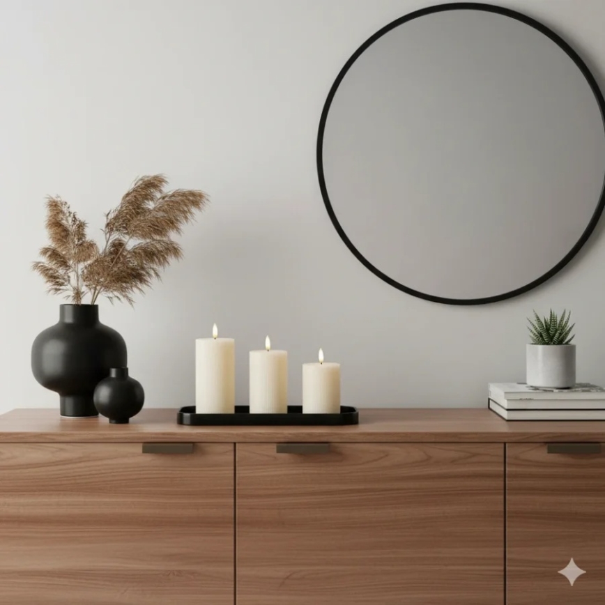 Sæt med 3 LED-lys BRILLO LED/3xAAA cremefarvet + fjernbetjening