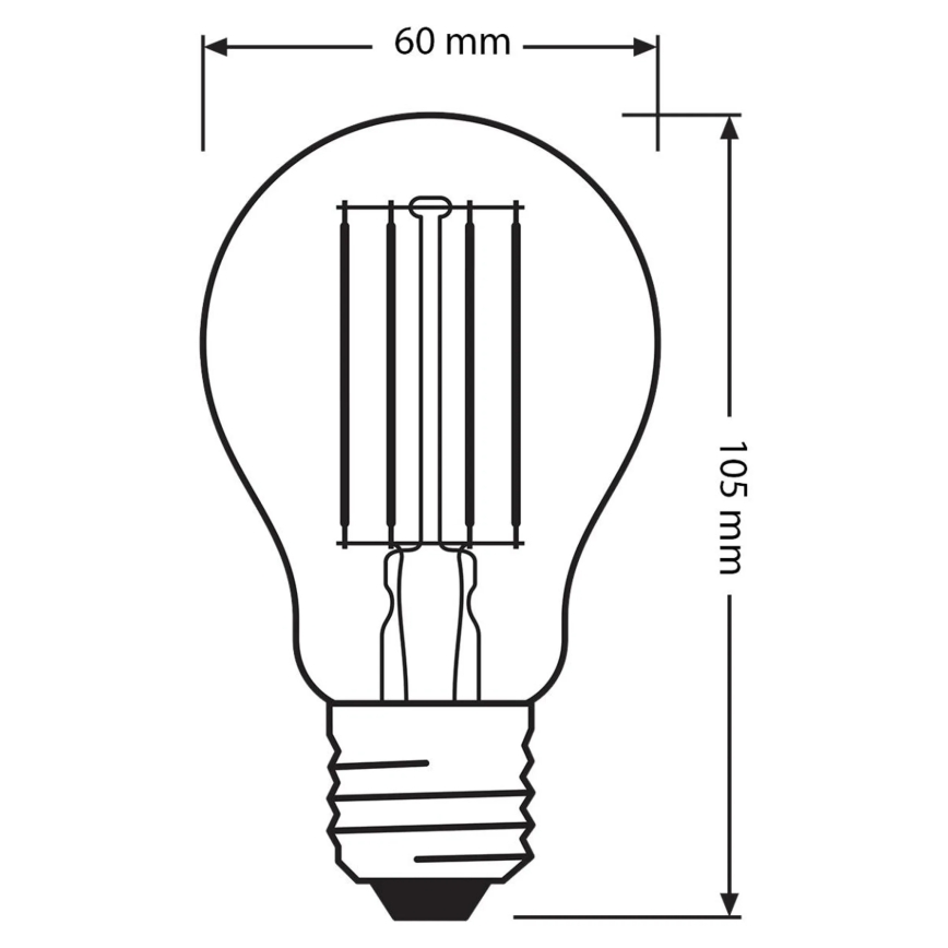 Sæt med 3 LED-pærer BASE CLASSIC FILAMENT A60 E27/11W/230V 4000K - Osram