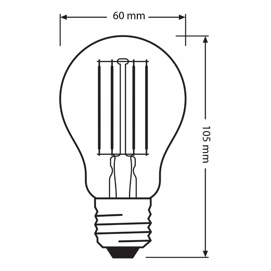 Sæt med 3 LED-pærer BASE CLASSIC FILAMENT A60 E27/7,5W/230V 4000K - Osram