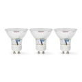 Sæt med 3 LED-pærer GU10, 4,5 W, 230 V, 2700 K