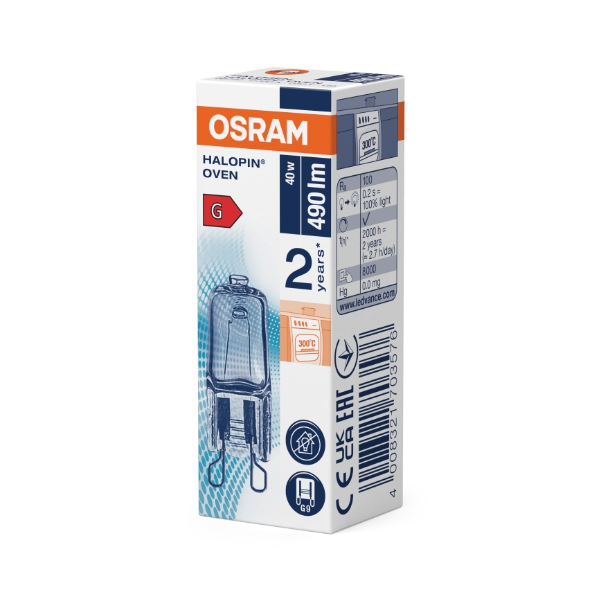 Sæt med 3 ovnpærer HALOPIN G9/40W/230V 2700K - Osram