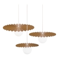 Sæt med 3 pendler på wire SUNPLISS, 1xG9/10W/230V, guld/creme