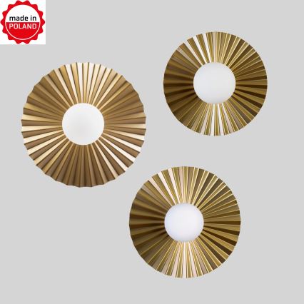 Sæt med 3 pendler på wire SUNPLISS, 1xG9/10W/230V, guld/creme