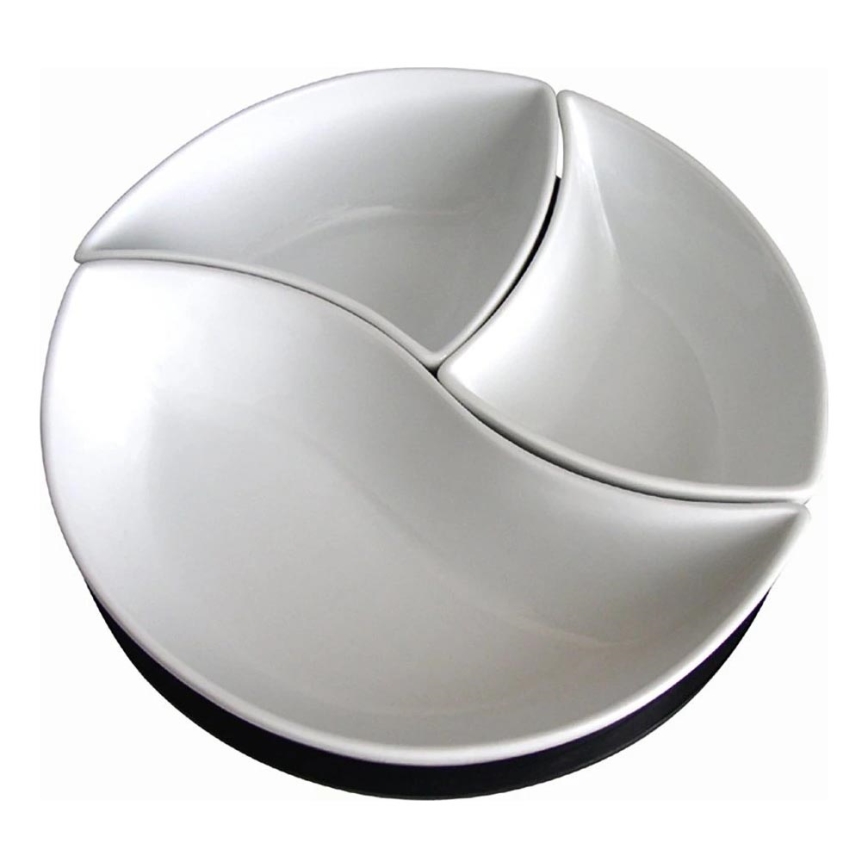 Sæt med 3 skåle inkl. bakke TORO, keramik og træ