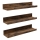 Sæt med 3 væghylder SHELFY 38 x 5 x 10 cm, brun