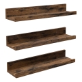 Sæt med 3 væghylder SHELFY 38x5x10 cm brun