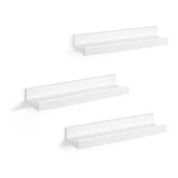 Sæt med 3 væghylder SHELFY, hvid