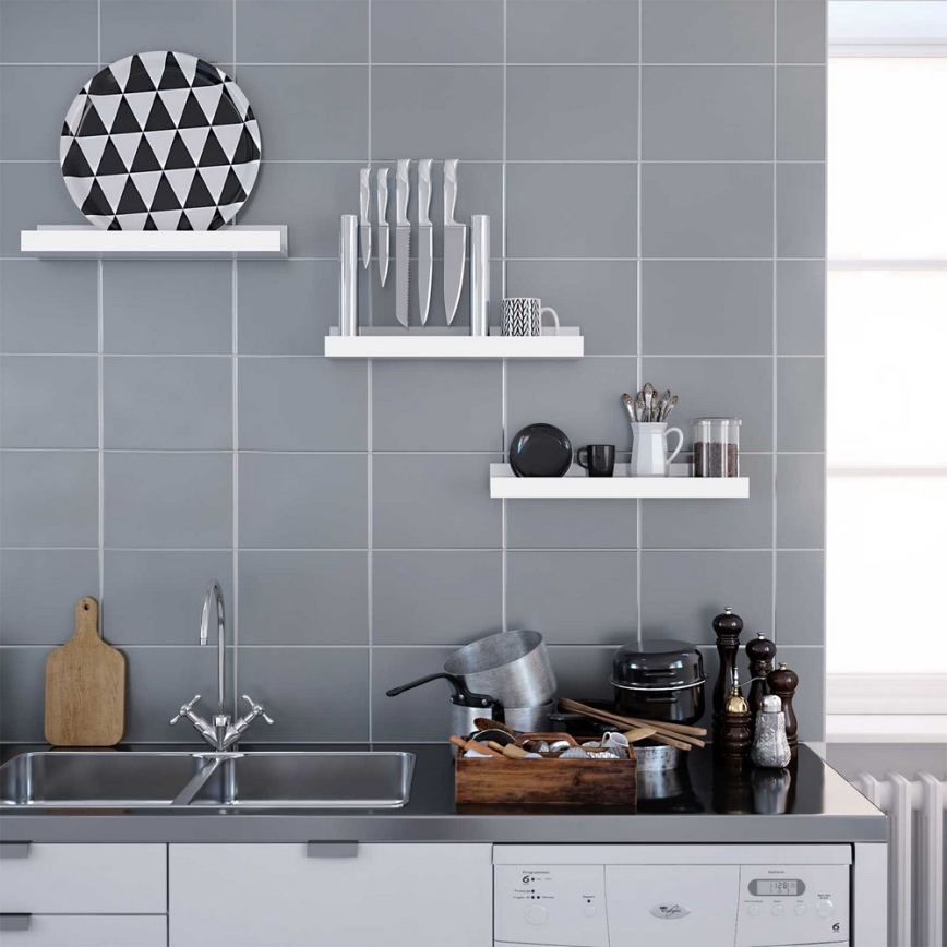 Sæt med 3 væghylder SHELFY, hvid