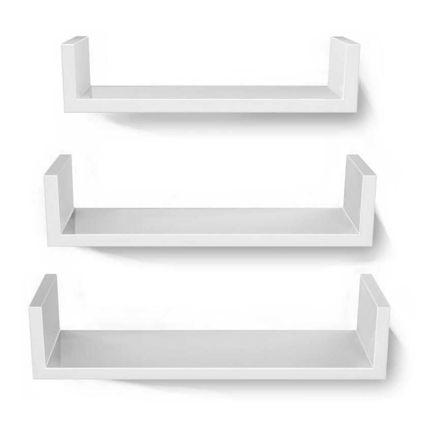 Sæt med 3 væghylder SHELFY, hvid