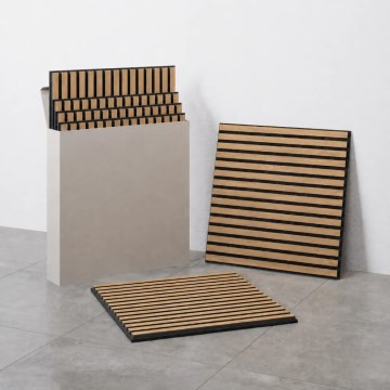 Sæt med 4 akustiske vægbekllædningspaneler VASAVIK 60x60 cm, olieret eg