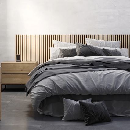 Sæt med 4 akustiske vægpaneler DANVIKEN 60x60 cm i egetræ