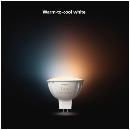 Sæt med 4 dæmpbare LED-pærer Philips Hue WHITE AMBIANCE GU5,3/MR16/5,1W/12V 2200-6500K