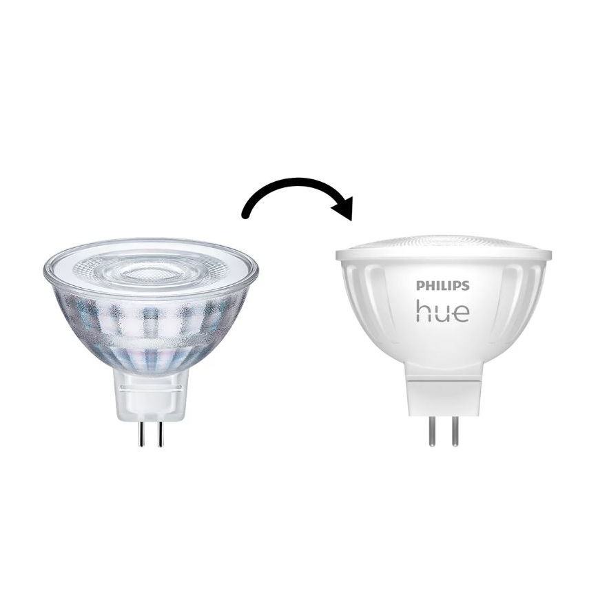 Sæt med 4 dæmpbare LED-pærer Philips Hue WHITE AMBIANCE GU5,3/MR16/5,1W/12V 2200-6500K
