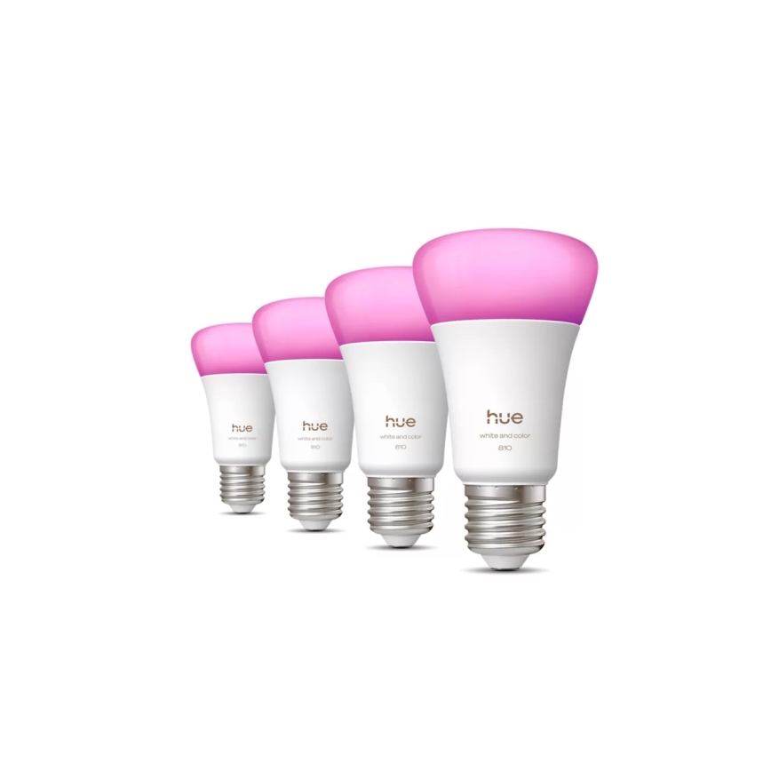 Sæt med 4 LED-dæmpbare pærer Philips Hue WHITE AND COLOR AMBIANCE E27/6W/230V 1000-20000K