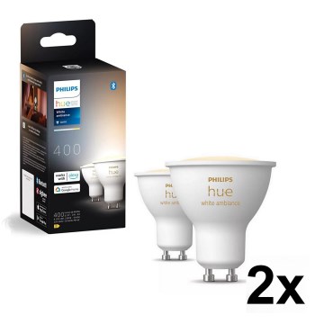 Sæt med 4 dæmpbare LED-pærer Philips Hue WHITE AMBIANCE GU10/4,2W/230V 2200-6500K