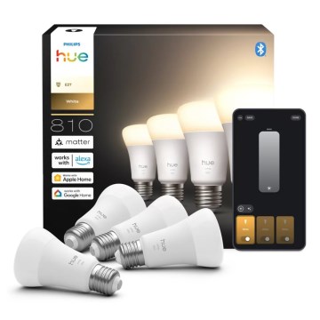 Sæt med 4 dæmpbare Philips Hue WHITE LED-pærer E27/7W/230V 2700K